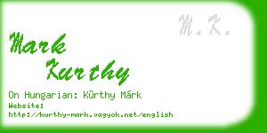 mark kurthy business card